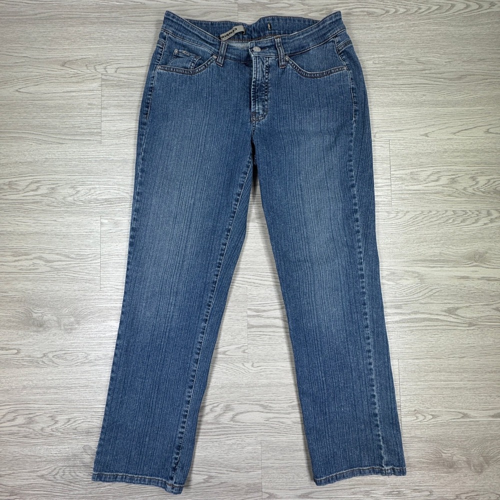Cambio Women's Jeans Cella Straight Leg Blue 10 Mid Rise Stretch Denim